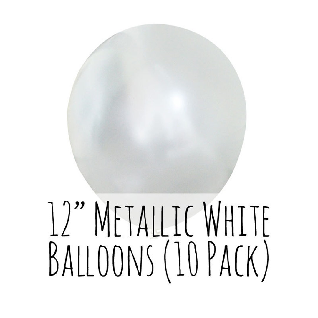 12 Globos metalizados blancos 28 cm: Decoración,y disfraces originales  baratos - Vegaoo