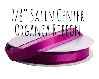 Cinta fucsia/magenta, cinta de raso, cinta de 22 mm, cinta de organza, cinta de regalo, decoración, envoltura de regalos, artículos para bodas, manualidades