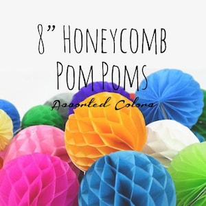 8&quot; Honeycomb Pom Pom, 8 inch Pom Poms Balls, 20 cm, DIY, Party Supply, Tissue paper/wedding decorations/party decoration/nursery decor