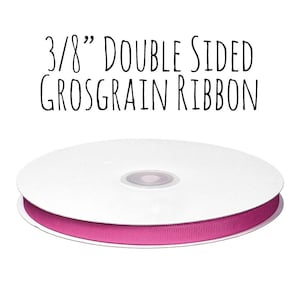 Magenta Ribbon, Fuchsia Grosgrain Ribbon, 3/8&quot; Ribbon, Solid Color Grosgrain Ribbon, Gift Ribbon Wrapping, Wedding Supply, Hair Ribbon Bows
