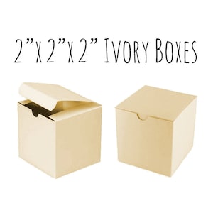Elfenbeinschachteln 2 x 2 x 2 ", Ecru, 25 bis 50 Packung Hochzeitsbevorzugungsschachteln, Geschenkbox, Süßigkeitsschachtel-Sehr glatter elfenbeinfarbener Karton, Hochzeit DIY