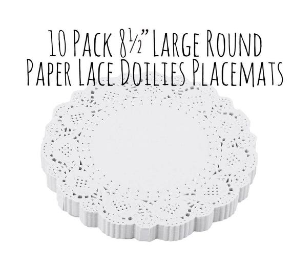 100 Pcs | 14 Round White Lace Paper Doilies, Food Grade Paper Placemats