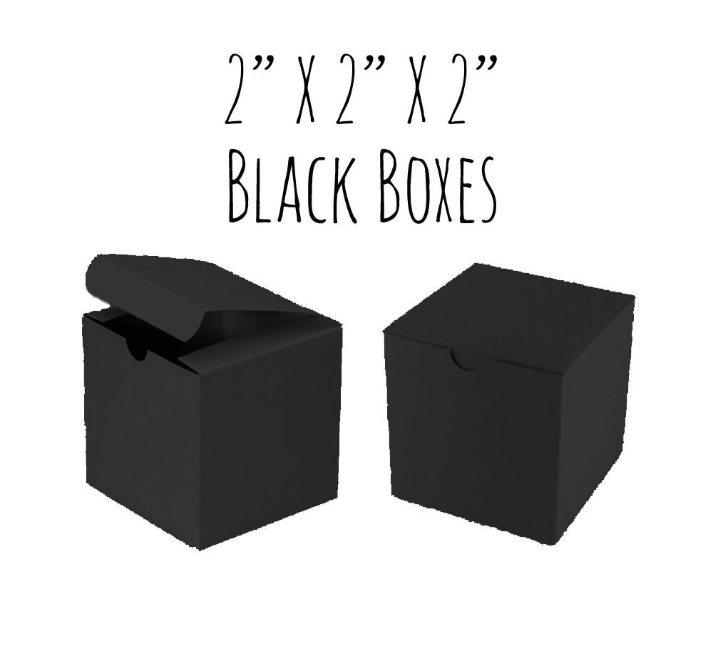 24pk Black Small Gift Boxes Wedding Favor Candy Box 2" x 2" 