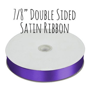Purple Violet Ribbon, Satin Ribbon, 7/8&quot; Ribbon, Gift Ribbon, Decoration, Gift Wrapping, Wedding Supplies, Fall