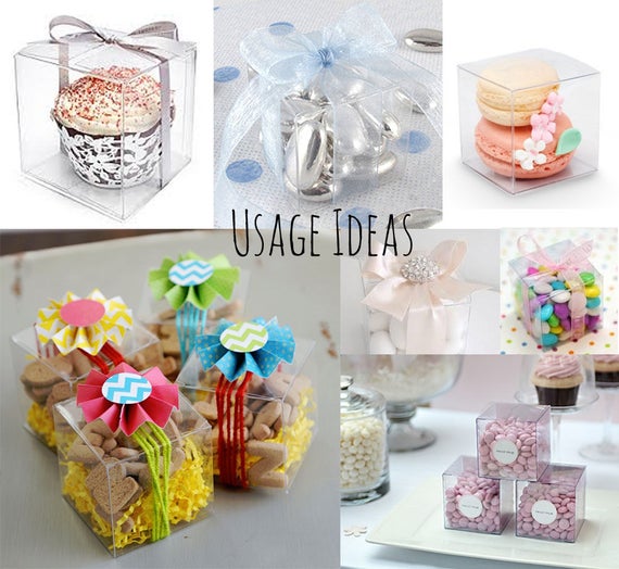 Foldable Kraft Paper Wedding Favor Boxes With Clear Plastic - Temu