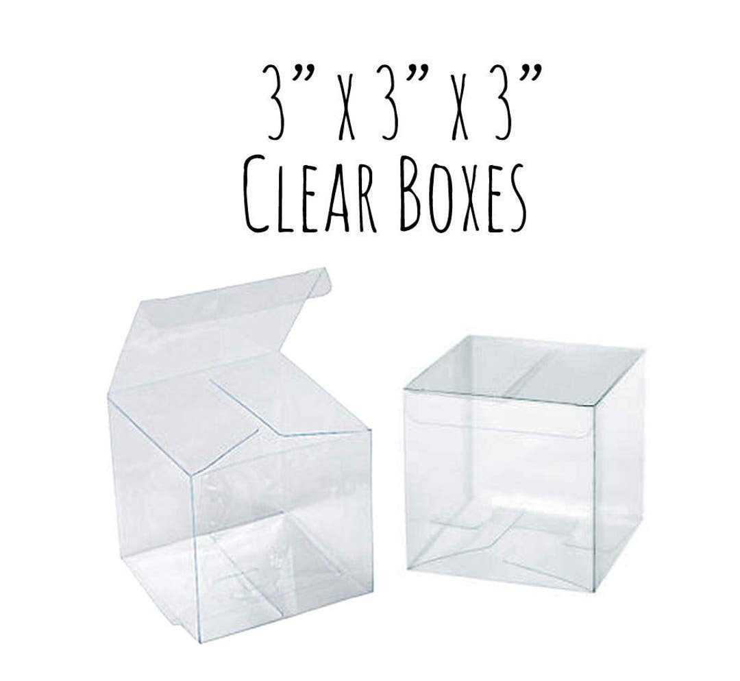 Clear Pet Plastic Storage Boxes 18 Pack 3x3x3