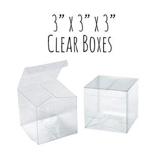 3 x 3 x 3" Clear Boxes, Wedding Favor Boxes, Gift Box, See Through Cupcake Box/Candy Box- Clear Acrylic Plastic Box, 3x3x3 Box