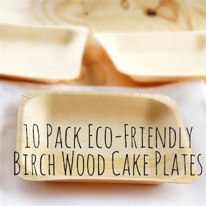 Disposable Birch Wood Cake Plate Set, Appetizer Plate, Wooden Plate, Small Plate, Square Plate, Rustic Wedding, Outdoor Party Dining