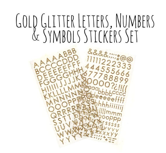 Metallic Gold Glitter Letters Stickers Set With Letters, Numbers and  Symbols, Scrapbooking, Labeling, Craft Supply, Custom Wedding Supply -   Israel