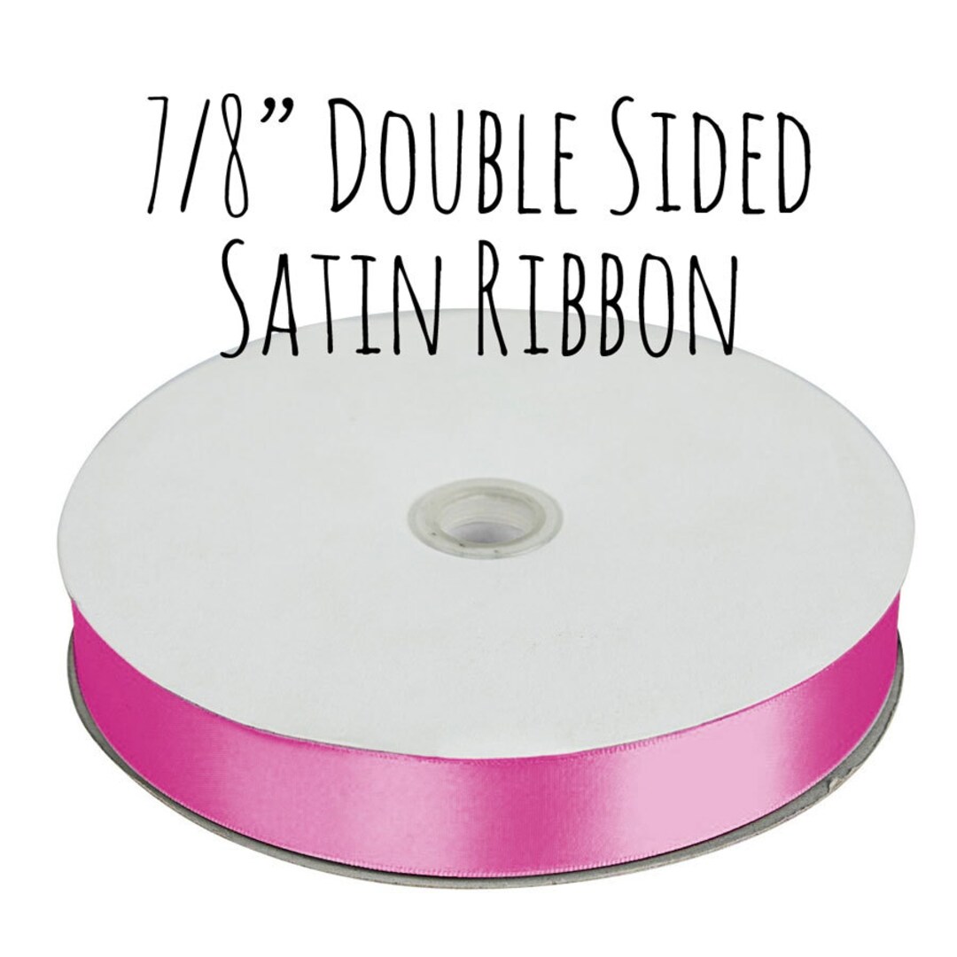 Creative Ideas Solid Satin Ribbon, 7/8 by 100 Yard, Fuchsia, Solid