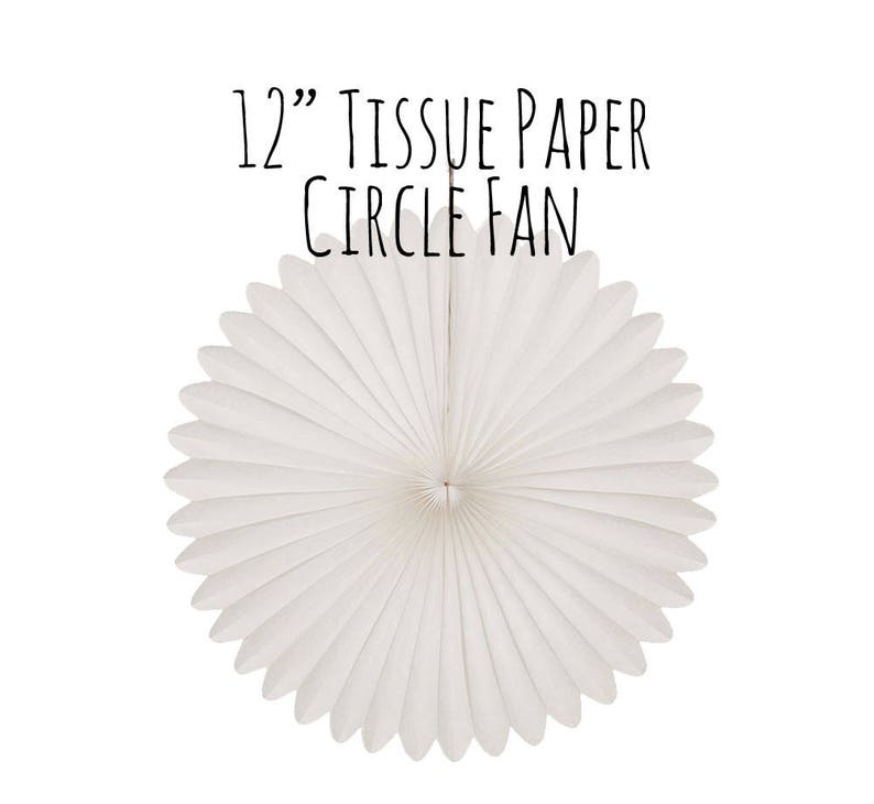 12 White Tissue Paper Fan Accordion Pinwheel Circle Inch Round Wall Decor Party Supply Diy Photo Backdrop Wedding Decorations