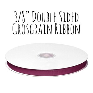 Dark Magenta Ribbon, Eggplant Grosgrain Ribbon, 3/8&quot; Ribbon, Solid Color Grosgrain Ribbon, Gift Ribbon Wrapping, Wedding Supply, Hair Ribbon