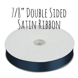 Navy Blue Ribbon, Satin Ribbon, 7/8 Ribbon, Grosgrain Ribbon, Gift Ribbon, Gift Wrapping, Wedding Supplies, Hair Ribbon image 1