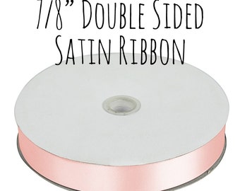 Pink Ribbon, Satin Ribbon, 7/8" Ribbon, Gift Ribbon, Decoration, Gift Wrapping, Wedding Supplies, Hair Ribbon, Blush