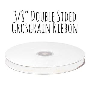 Solid White Ribbon, White Grosgrain Ribbon, 3/8&quot; Ribbon, Solid Color Grosgrain Ribbon, Gift Ribbon, Gift Wrap, Wedding Supply, Hair Ribbon