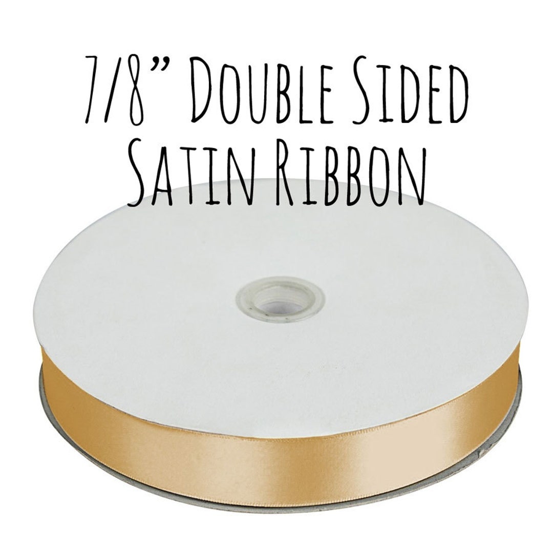 Gold Ribbon, Gold Satin Ribbon, 7/8