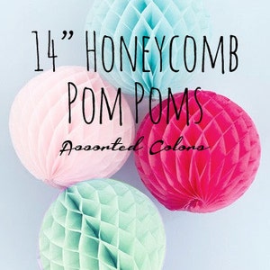 14&quot; honingraatpompom, 14 inch pomponsballen, 35 cm, feestartikelen, doe-het-zelf, papieren zakdoekje/bruiloftdecoraties/feestdecoratie/decor kinderkamer