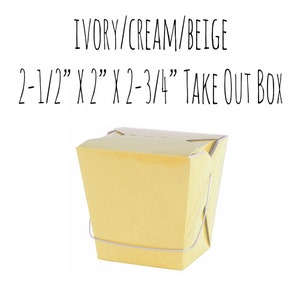 5 Pack of 2-3/4&quot; x 2&quot; x 2-1/2&quot; Ivory/Cream/Beige Takeout Boxes, Wedding Favor Boxes, Gift Box, Cupcake Box, Wire Handle Candy Box, Off White