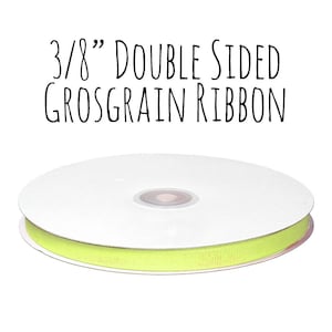 Solid Lime Green Ribbon, Apple Green Grosgrain Ribbon, 3/8&quot; Ribbon, Solid Color Grosgrain Ribbon, Gift Ribbon, Wedding Supply, Hair Ribbon