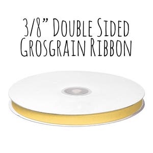 Solid Gold Ribbon, Yellow Gold Grosgrain Ribbon, 3/8&quot; Ribbon, Solid Color Grosgrain Ribbon, Gift Ribbon Wrap, Wedding Supply, Hair Ribbon