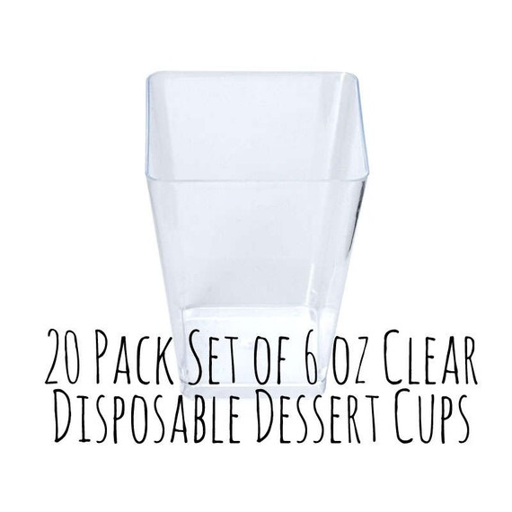 6 oz Clear Disposable Plastic Dessert Cups Mousse Cups | Etsy