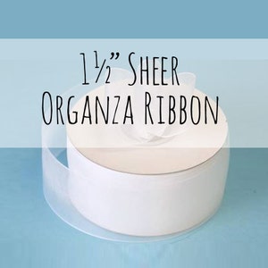 1 1/2&quot; White Ribbon, 1.5 Inch Ribbon, Sheer White Organza Ribbon, White Gift Ribbon, Gift Wrap, Wedding Supplies, Halloween Decoration