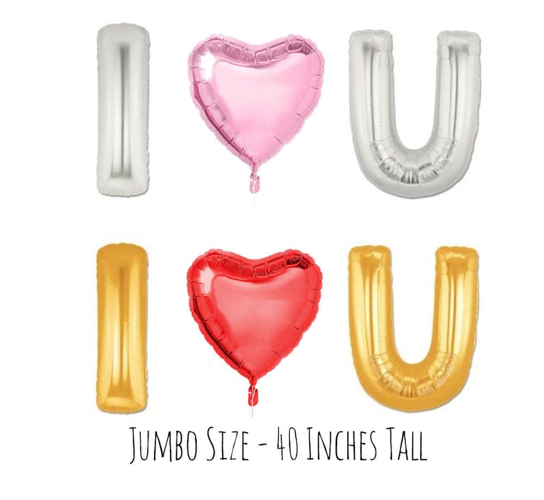 Bridal Shower Party Decor Big 40 Inch Party Balloons I Love You Big Foil Letter Balloons I Heart You Engagement Party Decor Balloons