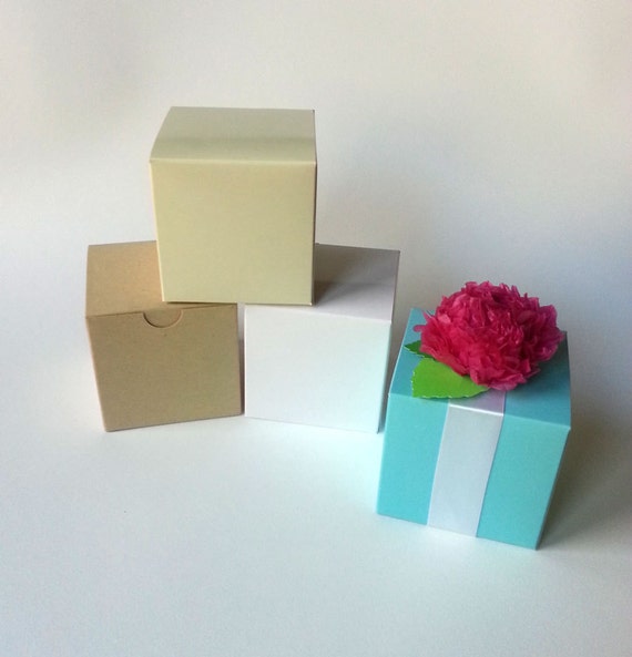 1.75 Tiny Cube Box / Holiday Gift Box / Jewelry Box / Small Treat Box /  Wedding Favors Box / Square Box / Neutral Colors / Set of 10 -  Norway