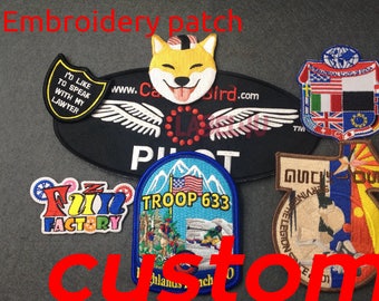 50 Patch de broderie personnalisé, fer sur patch, personnalisé avec votre propre logo, patchs nom personnalisés, patchs brodés, patchs à coudre