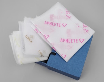 1500 unidades de papel de seda personalizado con logotipo, embalaje de papel de regalo, envoltura de papel de seda personalizada, impresión en, paquete de papel