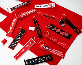 Custom Embroidery Key Tag | Custom Jet Tag | Sports Team Keychain | Custom Key Tag | Custom Luggage Tag | Any Logo, Customized Both Sides