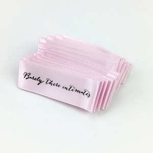 Custom Made Satin Fabric Clothing labels // Fold over wash care labels in different colors // sew-in personalized garment labels