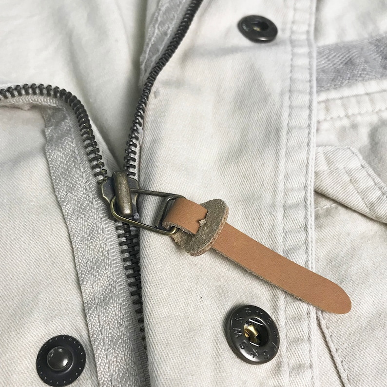 100 Leather Zipper Pull Embossed Logo Leather Zipper Pull Etsy