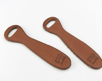 Professional Custom PU Leather Zipper Pullers For Clothing