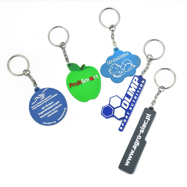 100 Keychain/Keyring Rubber Soft PVC Plastic Keychain Custom Etsy