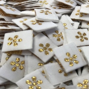 1000 pcs Custom gold cloth label, gold metallic cloth label, cloth label gold metallic