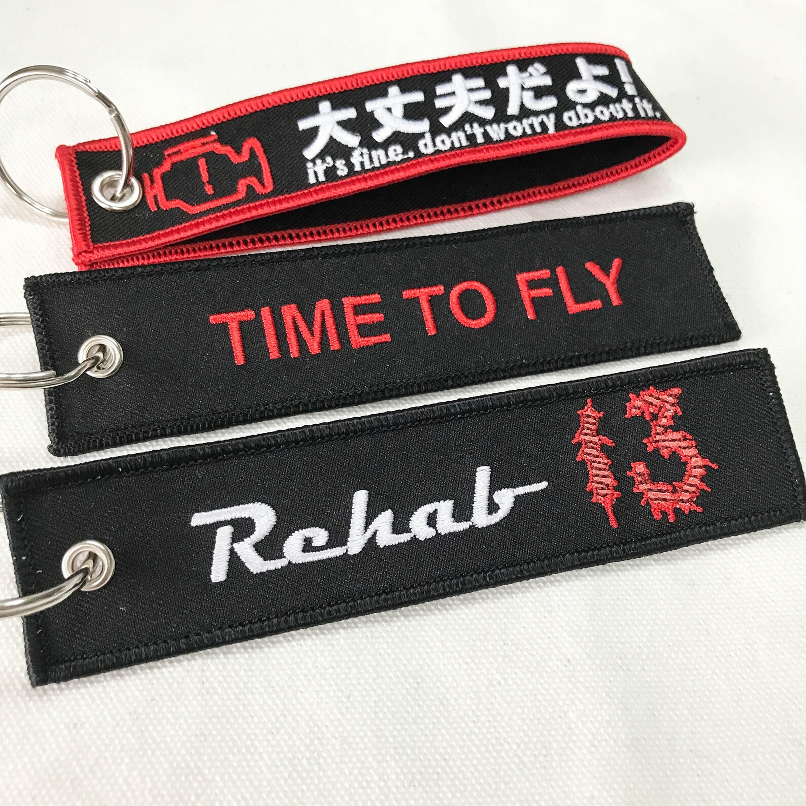 400 Personalized Keychains Custom Embroidered Keychain Name Etsy UK