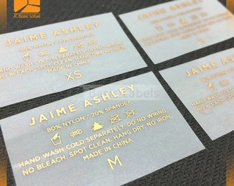 250 one color custom heat transfer film printing logo, heat transfer label, gold print heat transfer label