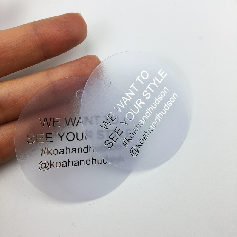 1000 Clear Plastic Hang Tag PVC Hang Tags Custom Plastic Etsy