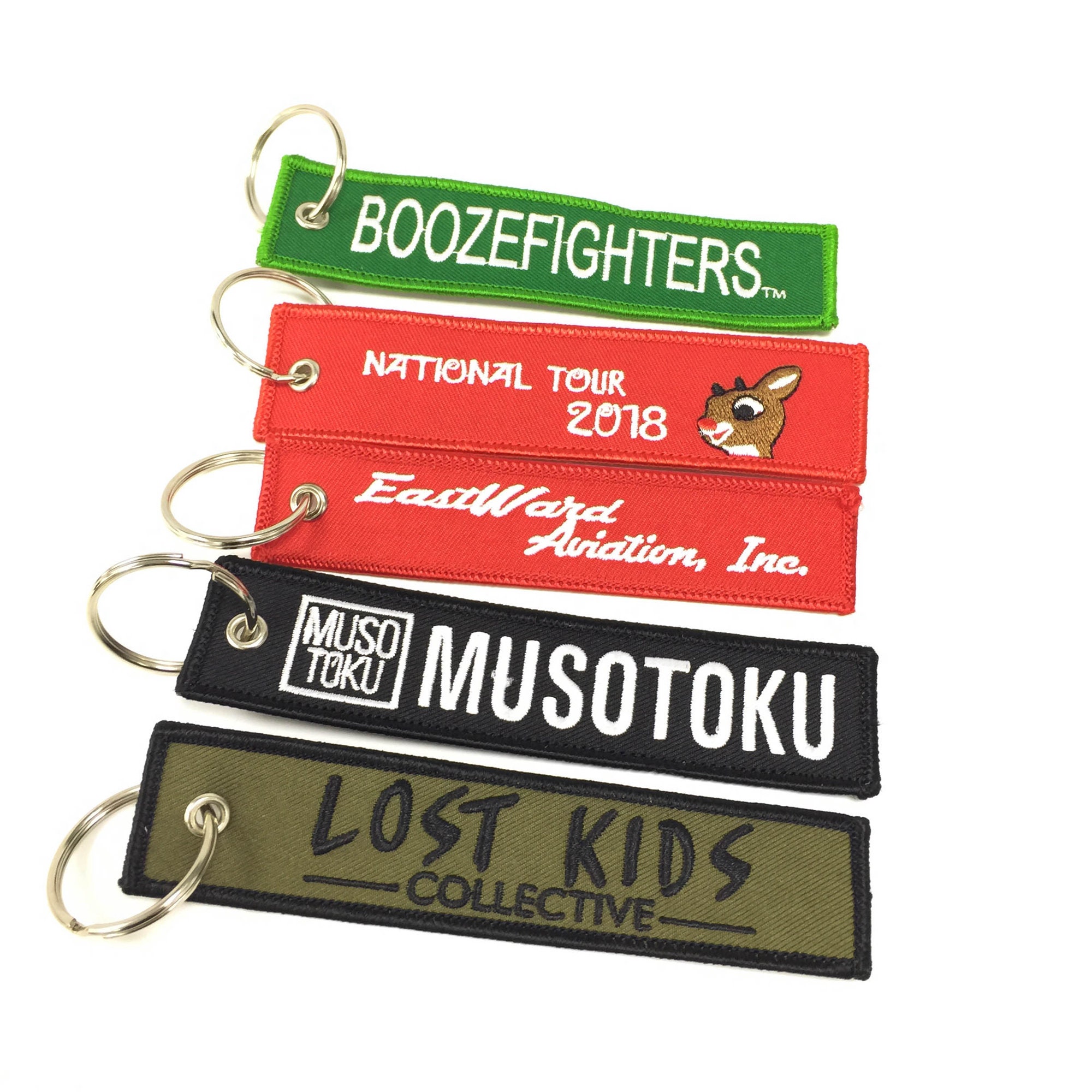 400 Double Sided Embroidered Keychain, Flight Keychain, Custom