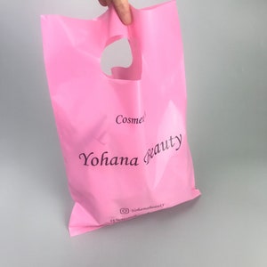 100pcs shopping bags custom with logo for small business High quality customized polyethylene transport bag with handle printed courier bag