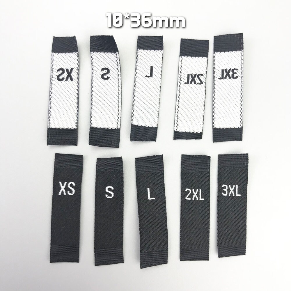 100 Clothing size tabs Satin woven size label Woven size Etsy