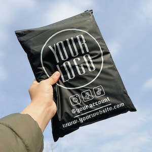 50 Black zipper bags with logo, Customized clothing bags for tshirt. hoodie packaging with logo printed, custom package bags, Zipper Bag