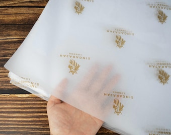 Arkusze papieru bibułkowego, bezkwasowe, biodegradowalne, do pakowania prezentów, papier do pakowania z logo, pergamin, bibułka, spersonalizowany papier do pakowania