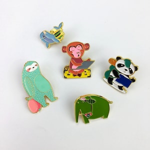 100animal cartoon creative enamel pin set pins enamel pins lapel pin hard enamel pin cute enamel pin kawaii pins Gift for cartoon enamel pin