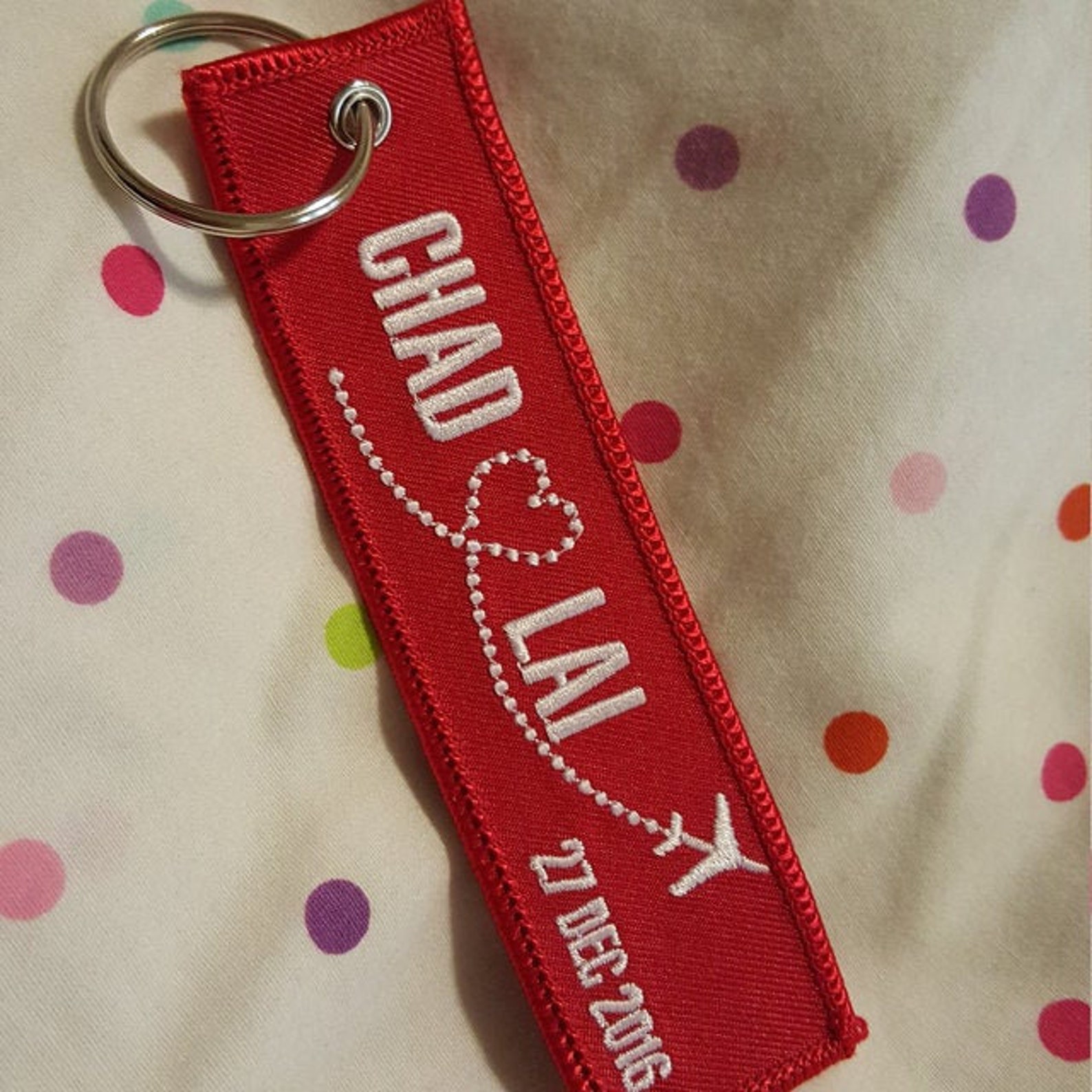 Flight Tag Custom Custom Keychain Jet Tag Embroidered Keychain Etsy UK