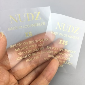 1000 Custom heat press labels for clothing, custom heat seal labels, tagless iron on clothing labels, custom heat press transfers label