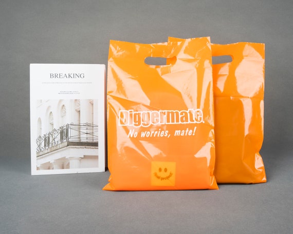 50-1000pcs Custom Black Plastic Shopping Bag，custom