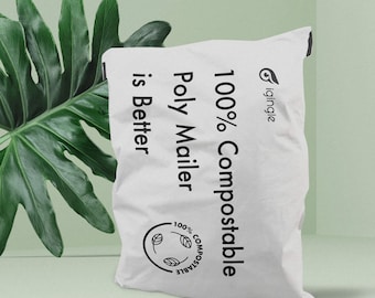 May include: White 100% Compostable Poly Mailer with the text "100% Compostable Poly Mailer is Better" and the logo "igingle" in black text.