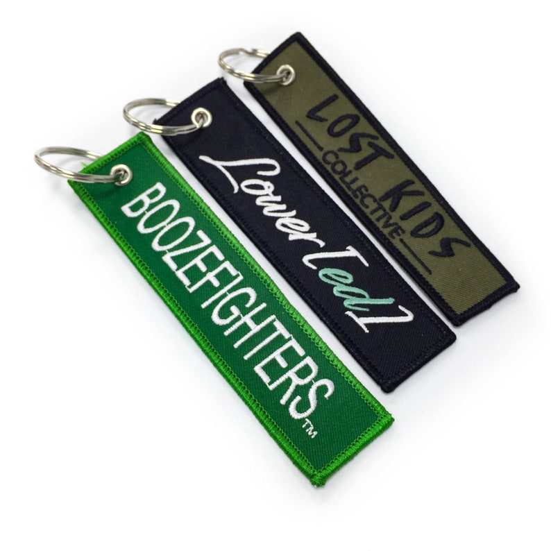 50 Flight Keytag Keychain embroidery Keyring Embroidered Etsy